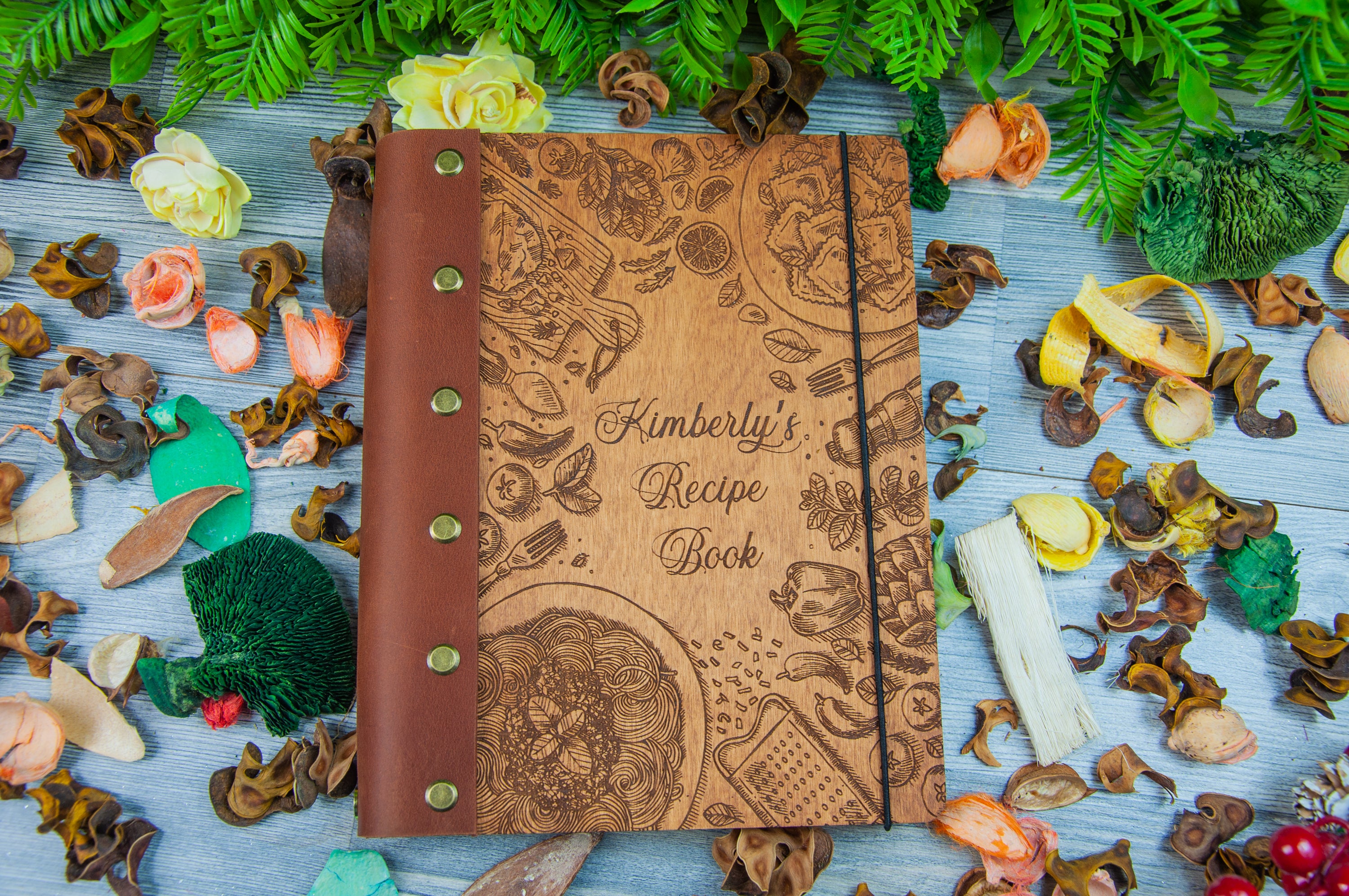 LEATHER RECIPES JOURNAL PERSONALIZED GIFT FOR HER
