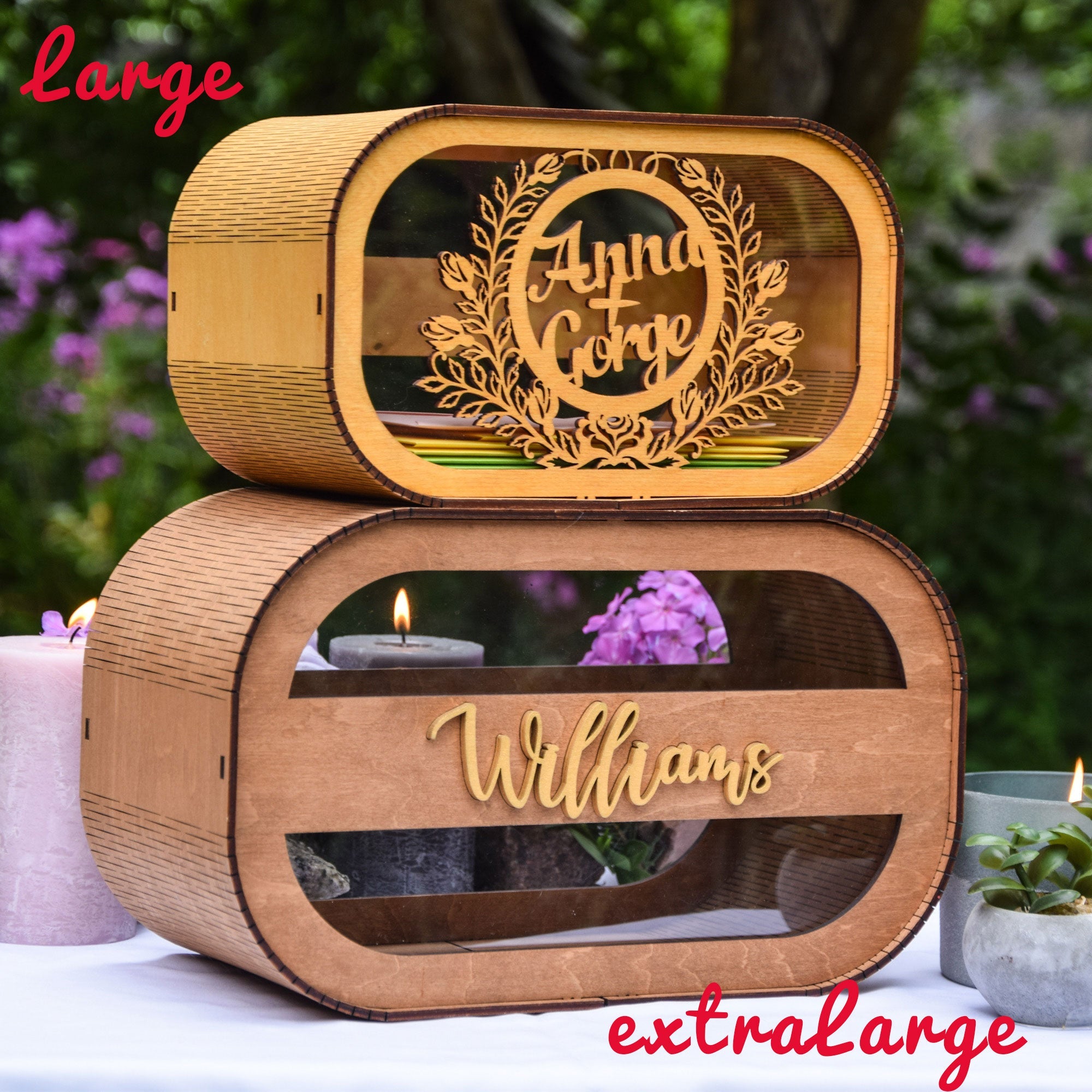 Personalized Wooden Decorative Box, Laser engraved Gift